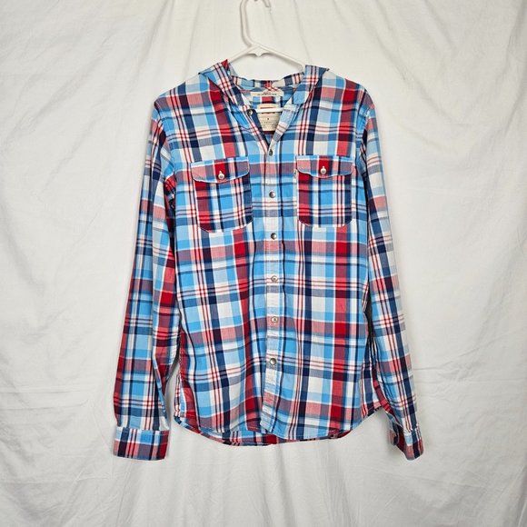 Levi's Modern Fit Hooded Button Up Long Sleeve Shirt Size M - Picture 1 of 11